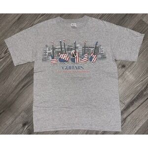 Vintage‎ Guitars An American Tradition Y2K Fender USA Flag Gray T-shirt Medium